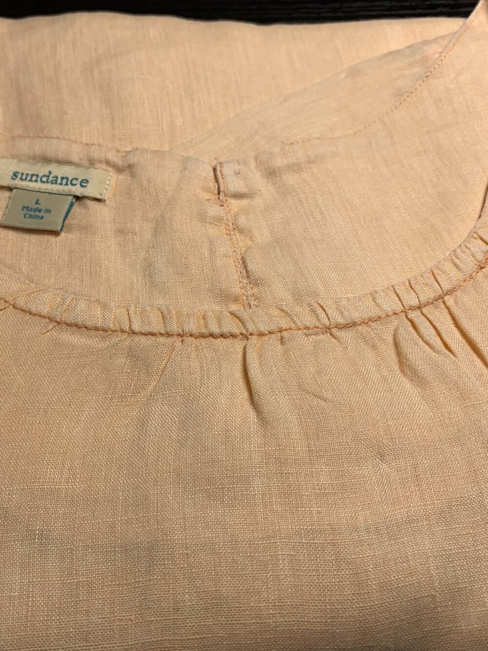 Sundance Willa Whisper Linen Flutter Sleeve Top Large Peach Pastel Lagenlook - Picture 10 of 10